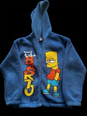 Kids' Blue Bart Simpson Sherpa Hoodie Jacket